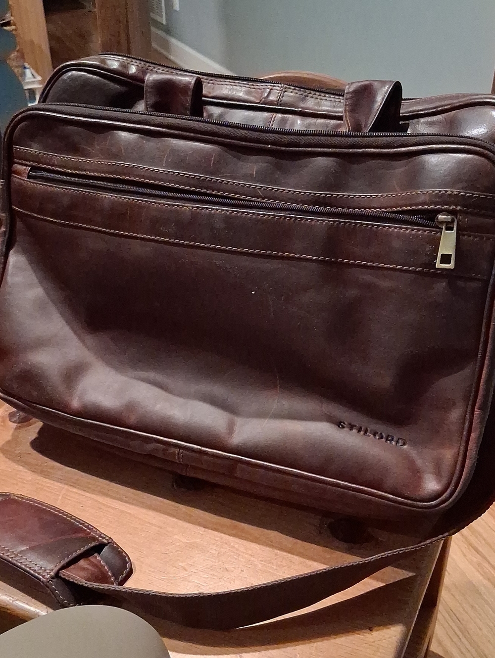 Brown Leather Messenger Bag for Men